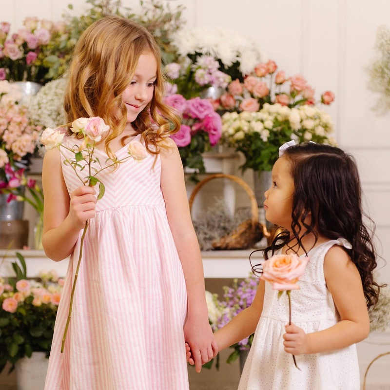 Hope and Henry – Bow Shoulder Swing Dress 2T Classic Pink and White Stripe