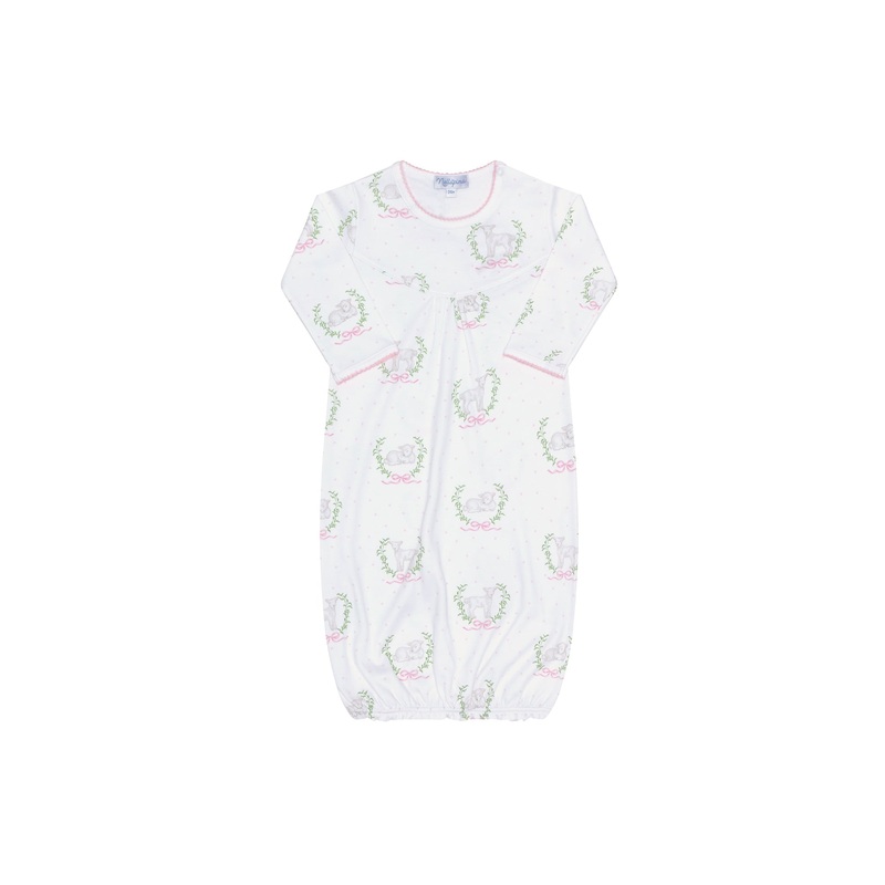 Pink Lamb Print Gown Pink 0 – 3M