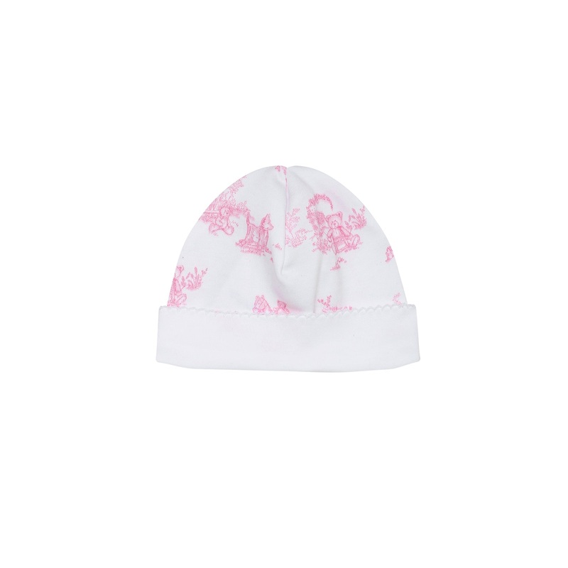 Pink Toile Hat Pink One Size