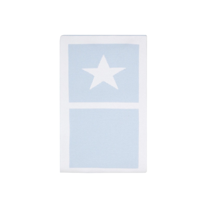 Star Knit Blanket Blue One Size