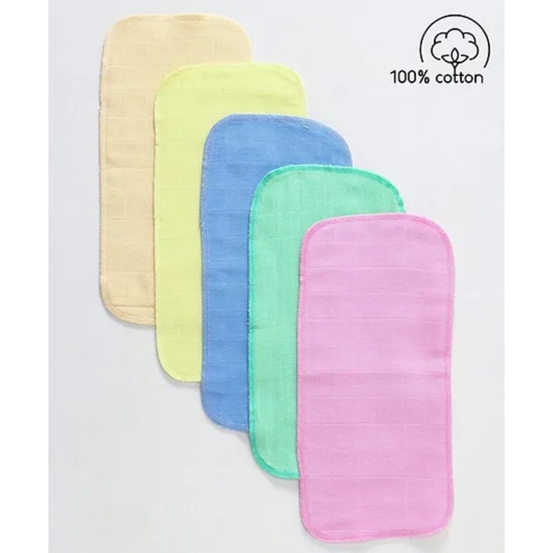 Babyhug Muslin Cotton Cloth Nappy Insert  Pack Of 5 – Multicolor