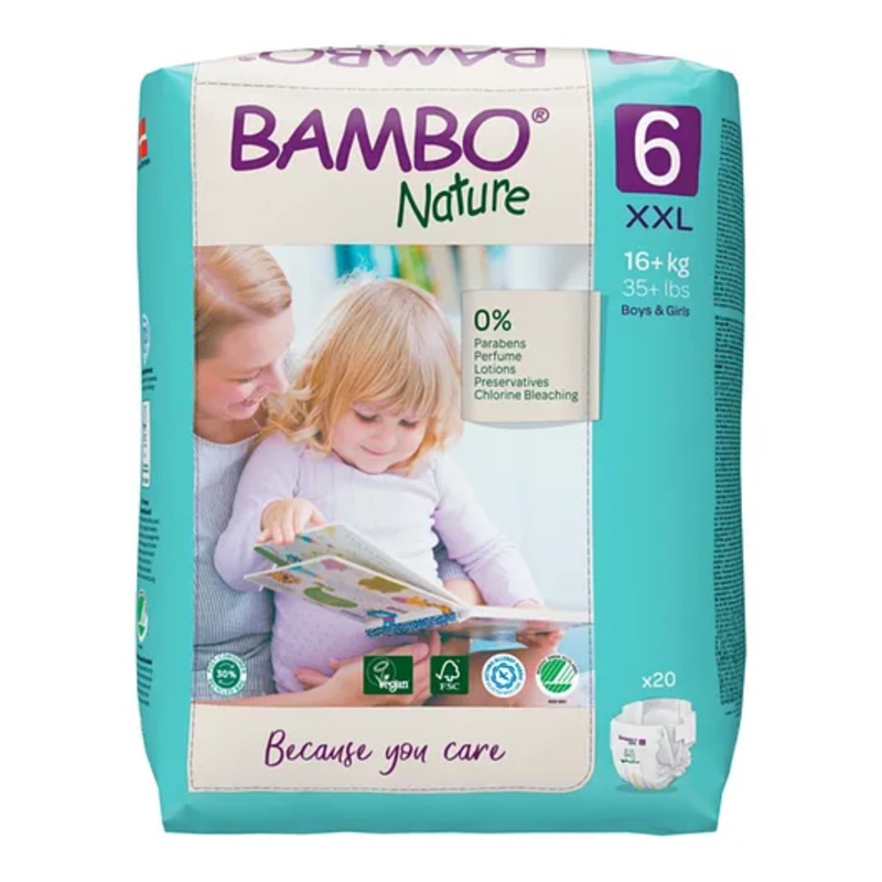 Bambo Nature XX Large Size Tape Diapers with Wetness Indicator – 20 Pieces