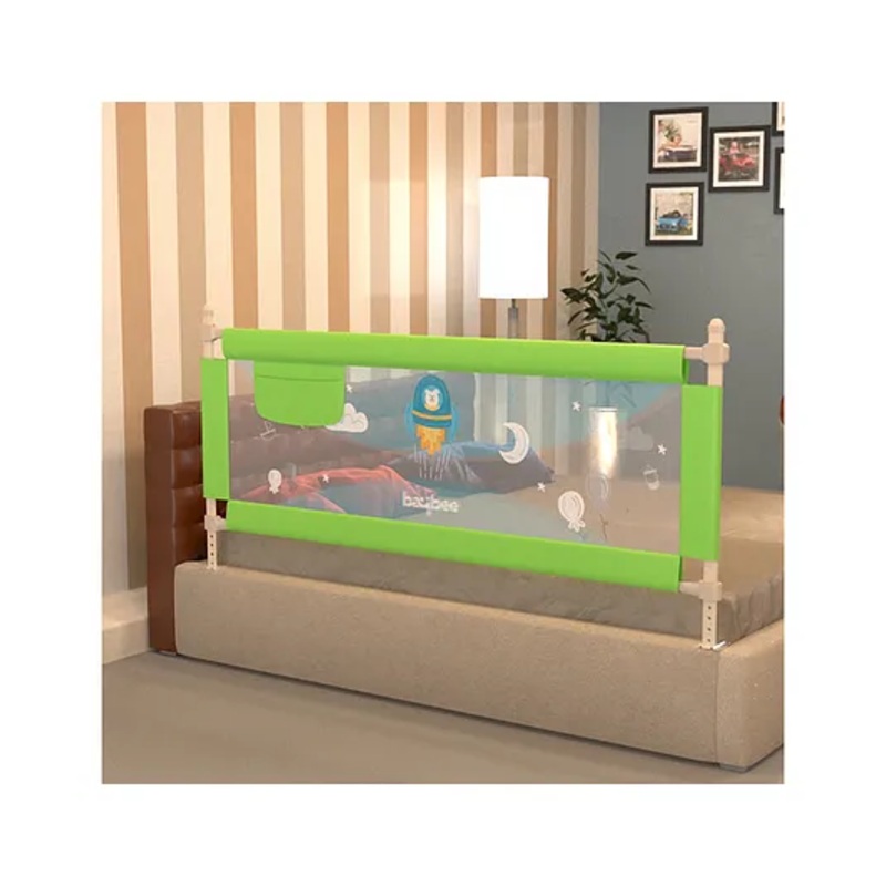 BAYBEE Baby Bed Rails Guard Barrier for Baby Kids Safety, Foldable Bed Rail Falling Protector Fence with 7 Adjustable Height (180×63 cm, (Pack of 2) Green) – (Color & Design May Vary)