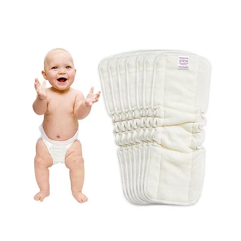 Bembika 5 Layer Bamboo Terry Nappy Inserts Pack of 7 – White
