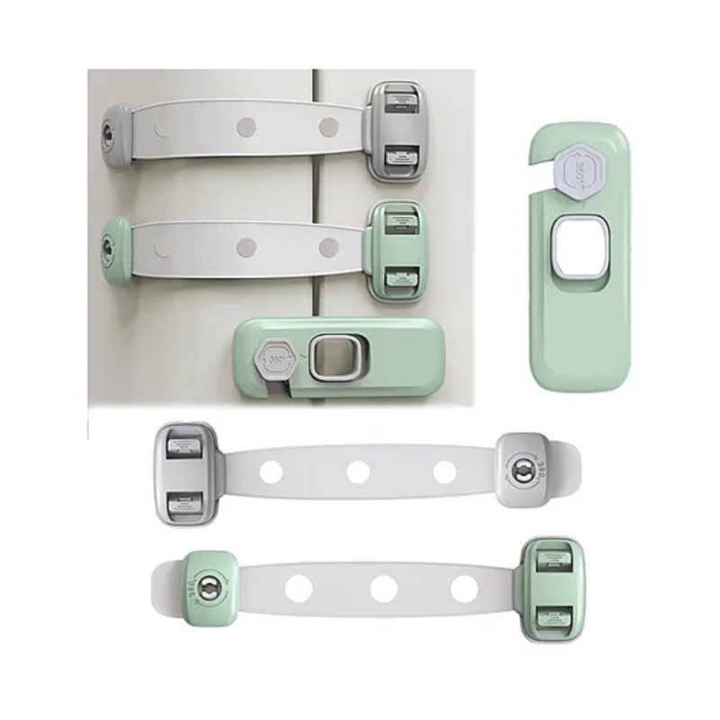 Bembika Child Safety Lock For Fridge, Drawers, Cupboard, Cabinet, Window Safety Multifunction Accessories Adjustable Buckle Lock Multi – 3 Pcs