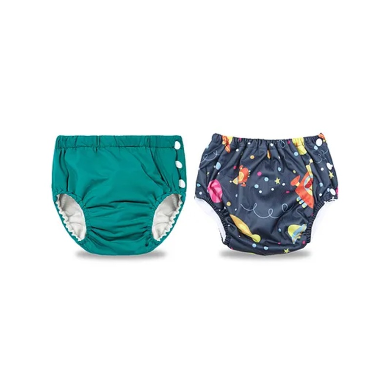 Chinmay Kids Swimming Pants Reusable Swimwear Diaper Pool Pants For Unisex (0-36 Months ) Green, Dark Blue