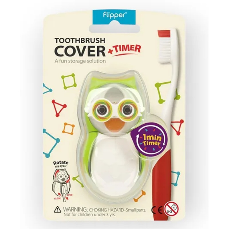 Flipper Toothbrush Cover Owl – Light Green