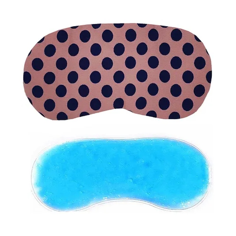 Jenna Sleeping Eye Mask With Cooling Gel Polka Print – Black Pink