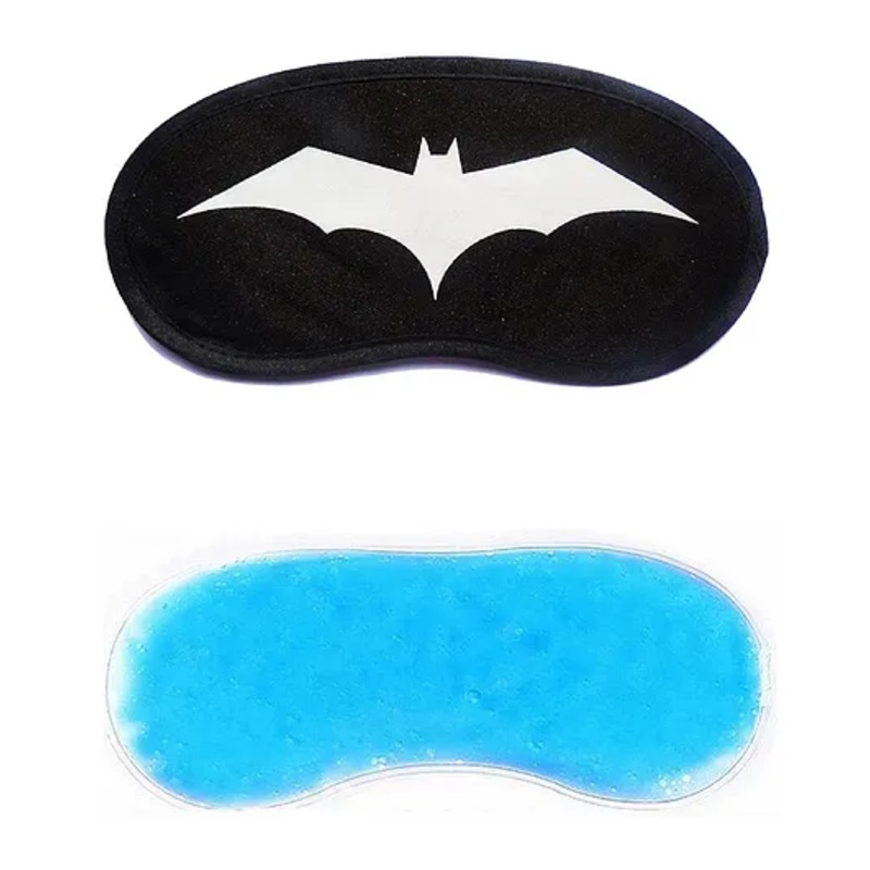 Jenna White Bat Printed Sleeping Eye Mask With Cooling Gel
