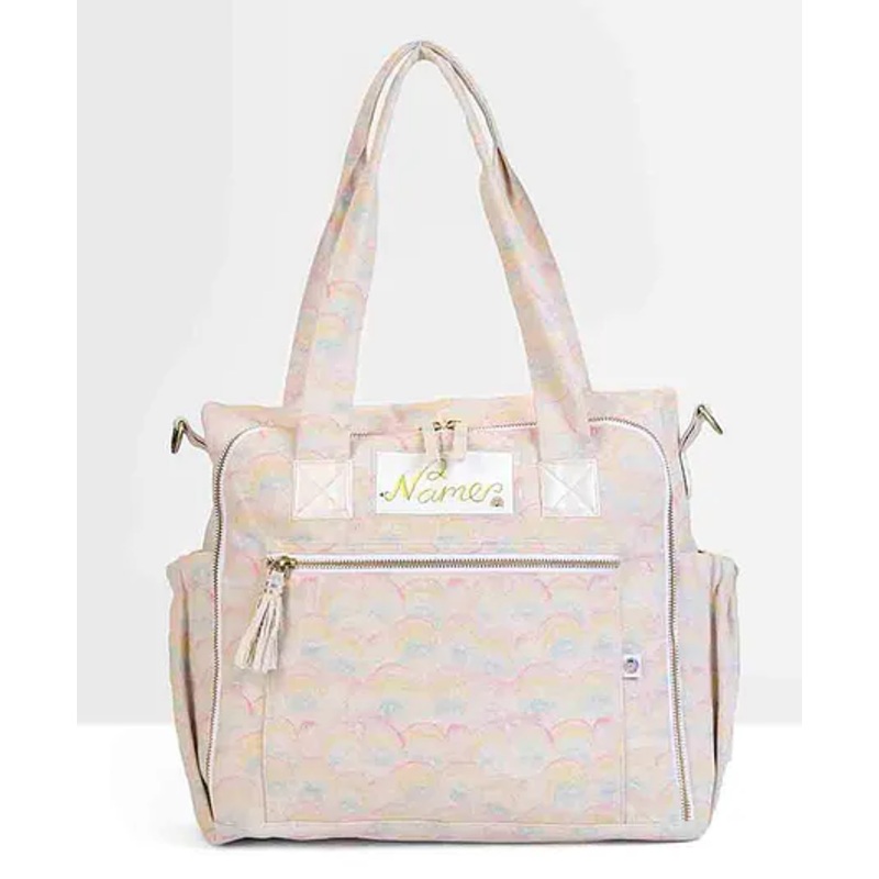 Mi Dulce An’ya Organic Rainbow printed diaper bag-pink