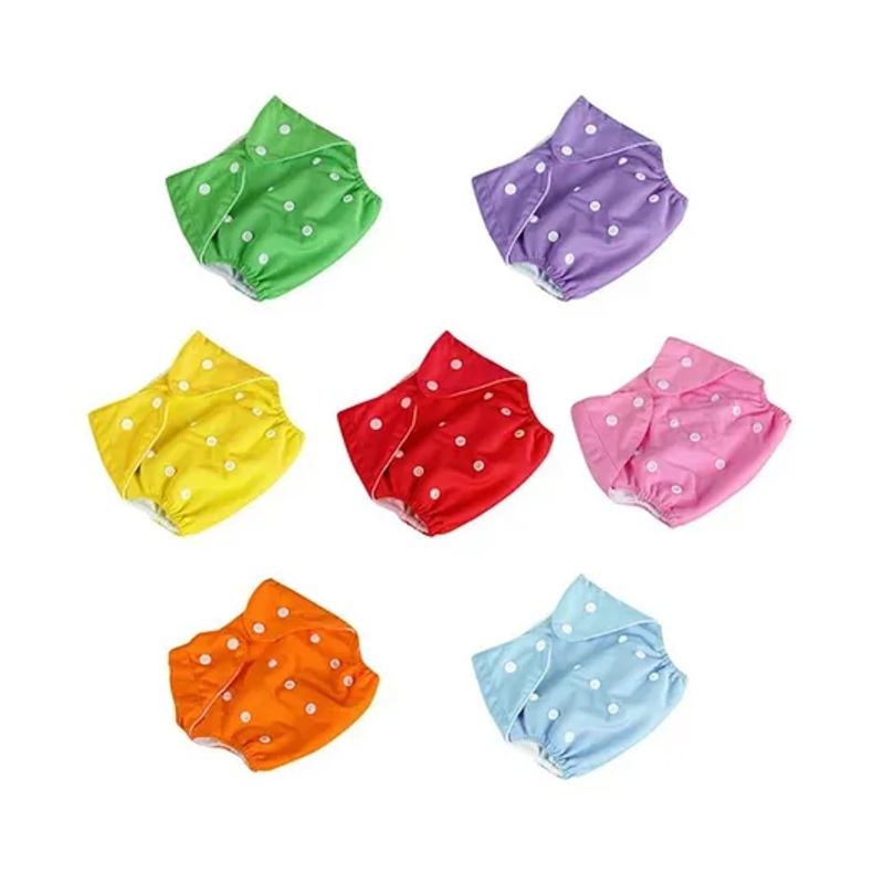 Sparkle Joy Free Size Reusable Cloth Diaper Without Insert Pack Of 7 – Multicolor