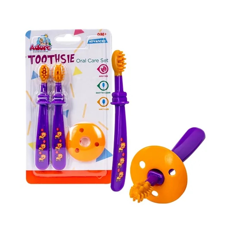 Adore Toothsie 2 stage Baby Dental Care Kit (Purple)