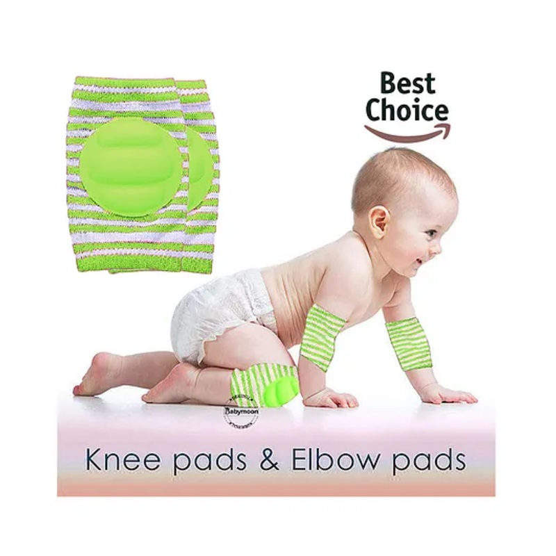 Babymoon Padded Kids Knee Elbow Protection Pads – Green