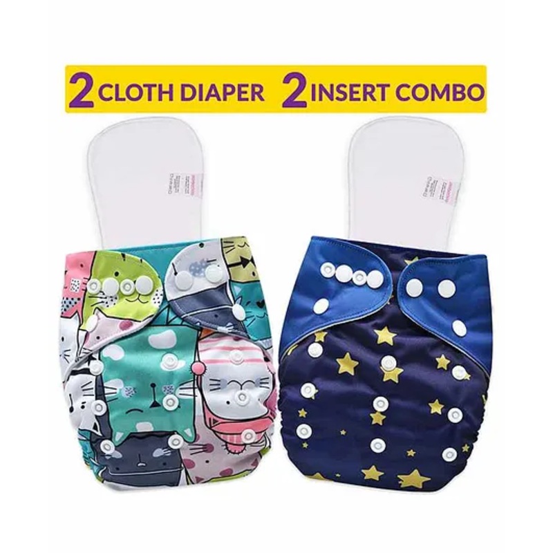 Bembika Cloth Diapers with Inserts Set of 2 – Multicolor
