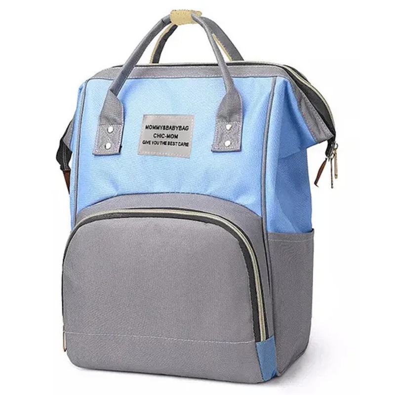 House of Quirk Diaper Bag Maternity Backpack –  Grey & Blue