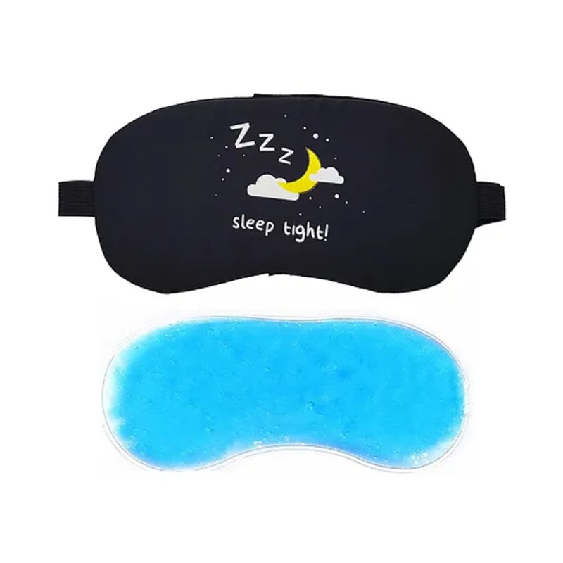 Jenna Sleep Tight Black Printed Sleeping Eye Mask With cooling Gel