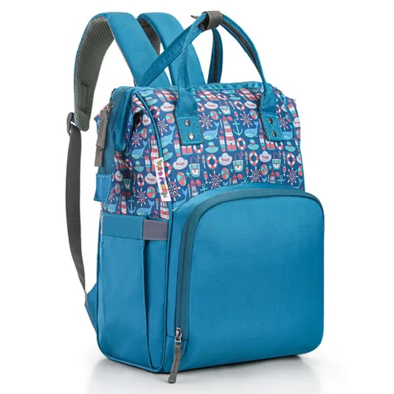 Multipurpose Sailor Theme Diaper Backpack – Turquoise Blue