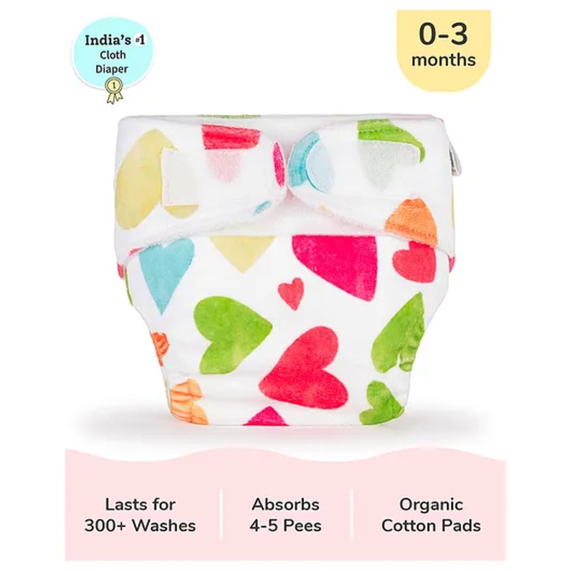 SuperBottoms Newborn UNO Premium Cloth Diaper with Absorbent Insert (0 to 3M) – Baby Hearts