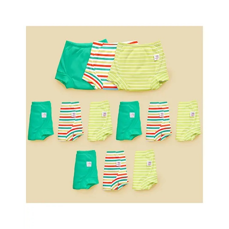 SuperBottoms Padded Underwear for 3-4Y Babies   Potty Training Pants for Mess-Free Diaper-Free Time   Garden Green   Pack of 12