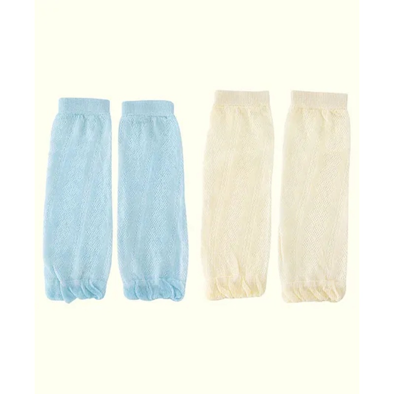 SYGA Cotton Mesh 2 Pairs Knee Pads – Light Blue & Light Yellow