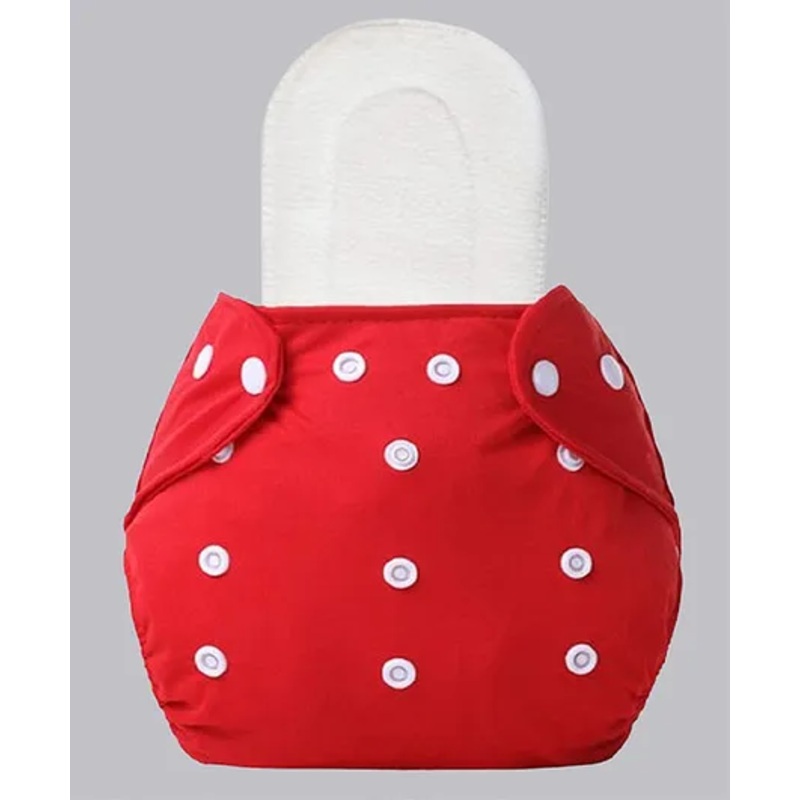 The Cheeky Kidzz Baby Quirky Bamboo Microfiber Soaker Inserts & Adjustable Reusable Cloth Diaper (RED)