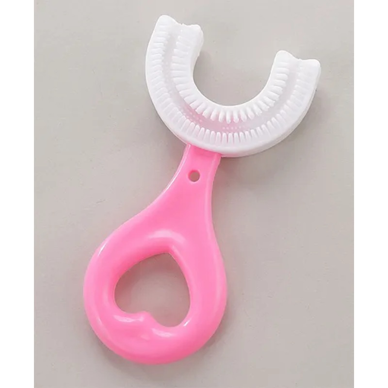 U Shaped Silicone Toothbrush – Pink