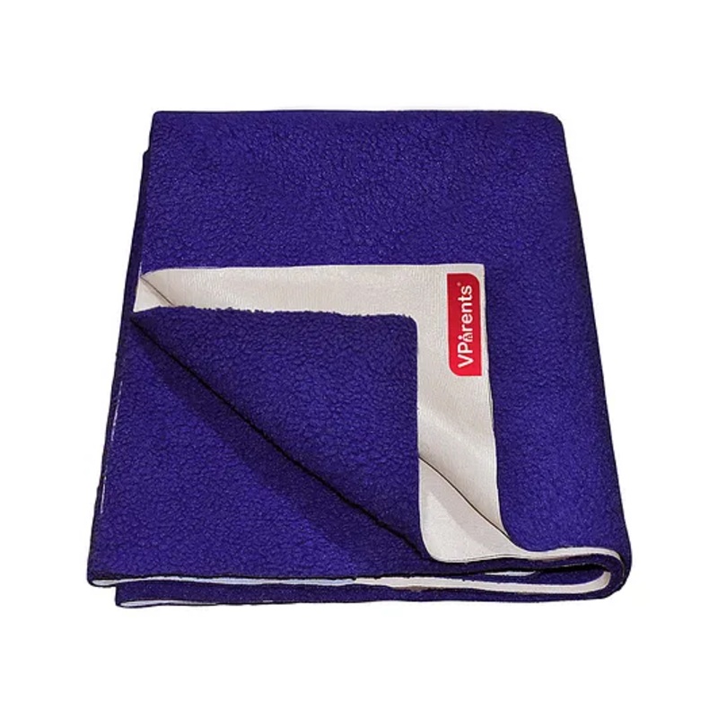 VParents Chubby Cheeks Water Proof Baby Bed Protector Reusable Dry Sheet Small – Navy Blue