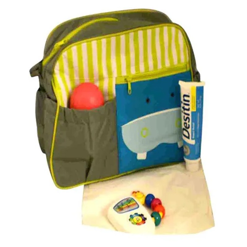 A Vintage Affair Diaper Bag With Changing Mat – Grey & Green