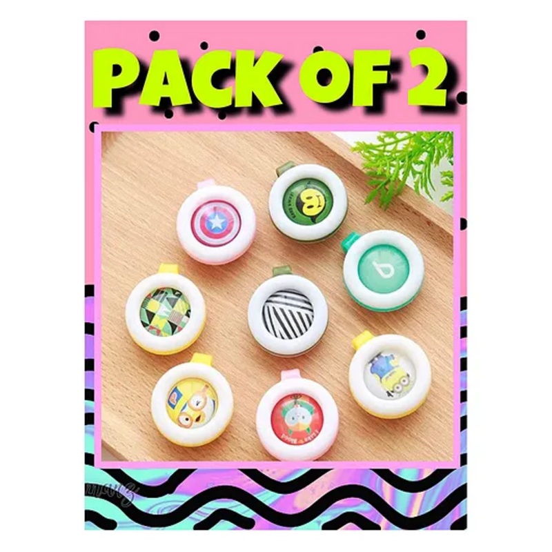 Boxot Impex Reusable Mosquito Repellent Badge Pack of 2 (Color and Design May Vary)