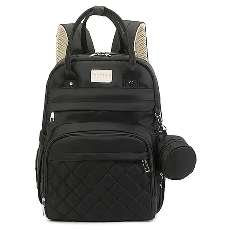 House of Quirk Diaper Bag Maternity Backpack Diaper Bag for Travel – Duhoi Black