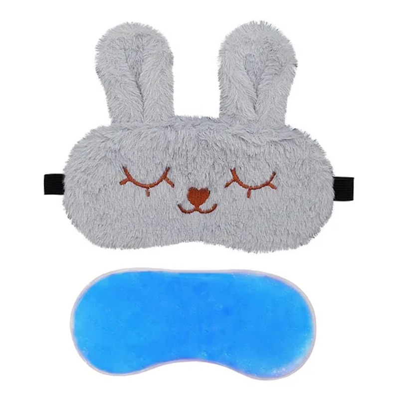 Jenna Fur Bunny Grey Cute Sleeping Eye Mask With cooling Gel