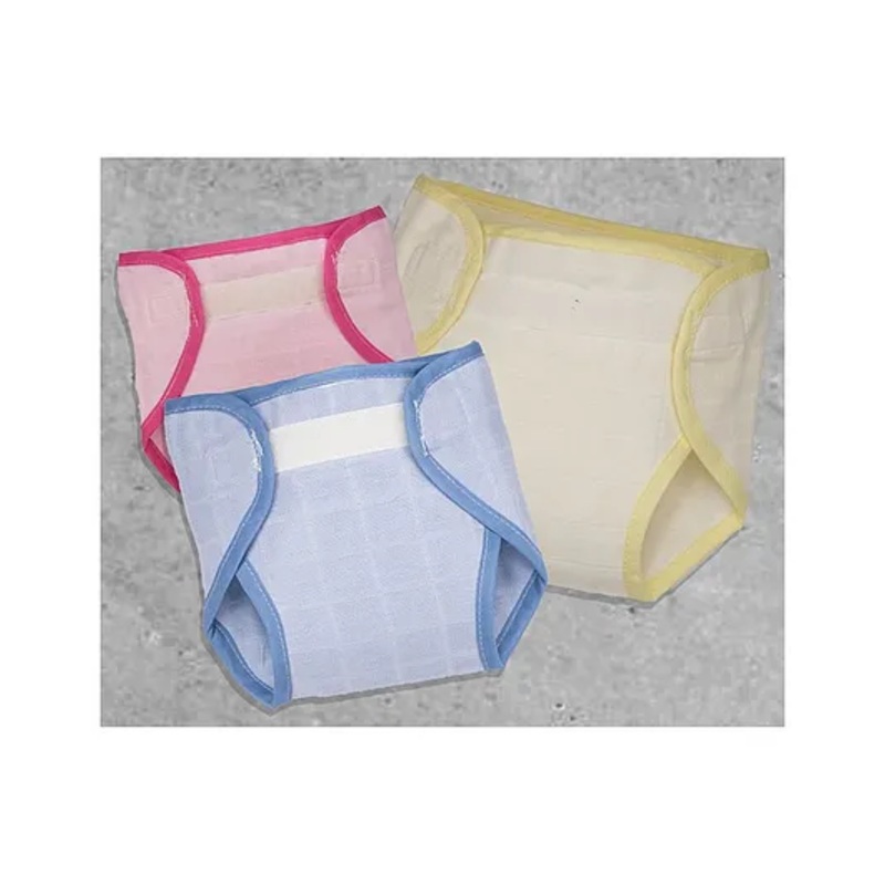 Lollipop Lane  Muslin Cloth Diapers with Velcro Closure and Lining  – Small (Multicolor) (Pack of 3)