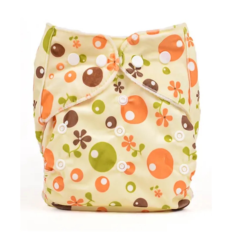 Moms Home Baby Reusable Cotton Pocket Diaper With 1 Insert Flower – Pack of 1