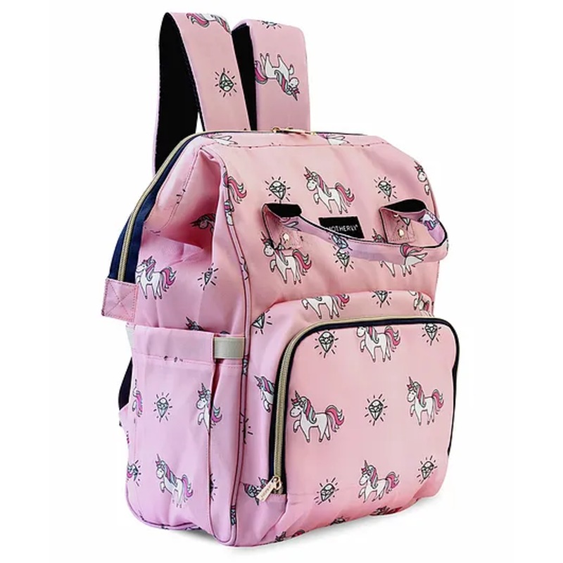 Motherly Elegant Diaper Bag for Mothers for Travel with Warranty | Spacious Diaper Bags for Mom | Baby Bag for Mother Travel  (Unicorn Diamond Pink)