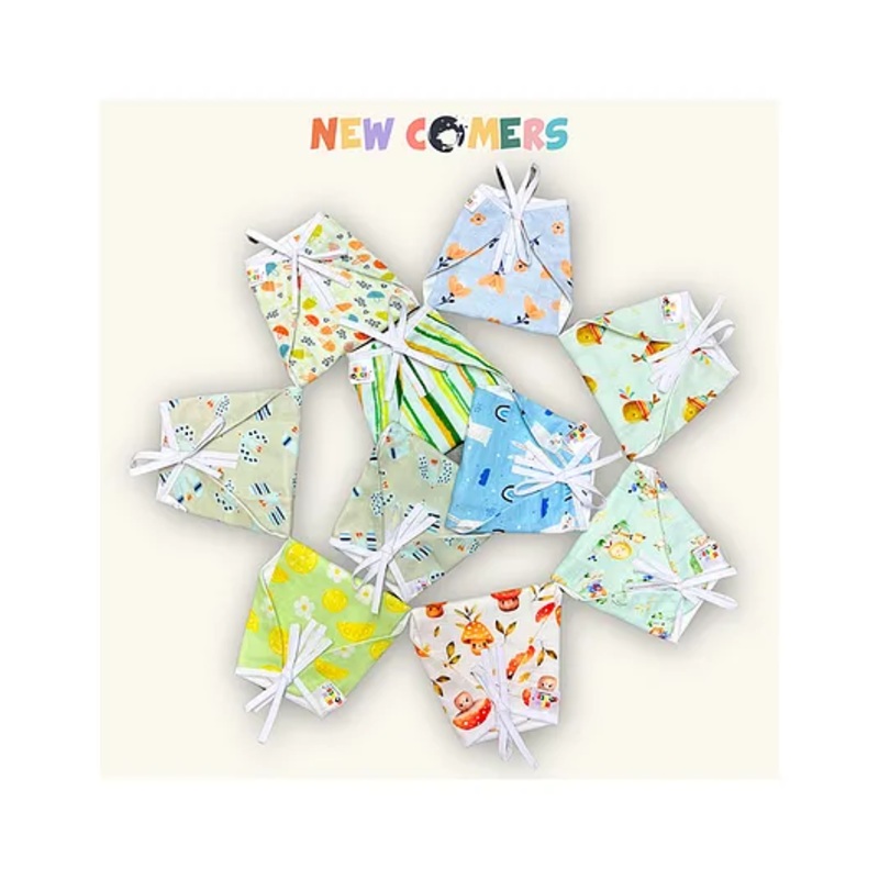 NEW COMERS  Pure Muslin Double Layered Langot For New Born Baby Pack Of 10 -Medium