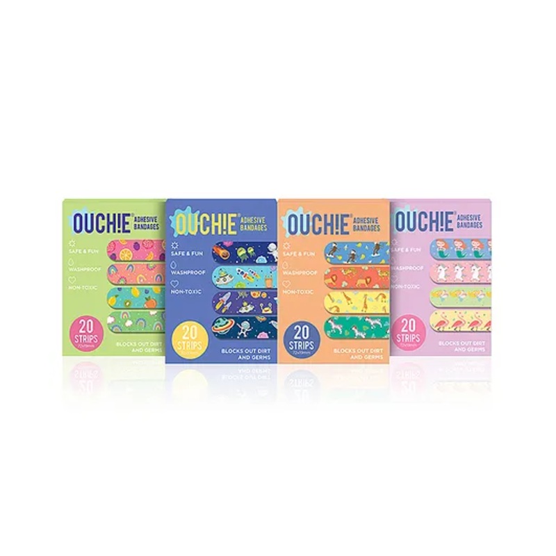 Ouchie Adhesive Bandages Pack Of 4 – 20 Stripes Each