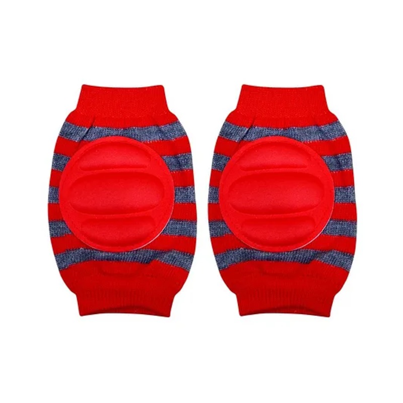 The Little Lookers Striped Baby Knee Pads – Red Grey