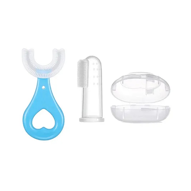 Baby Miniature Soft Silicone Finger Toothbrush with U Shape Soft Bristles Brush for Kids – Color May Vary