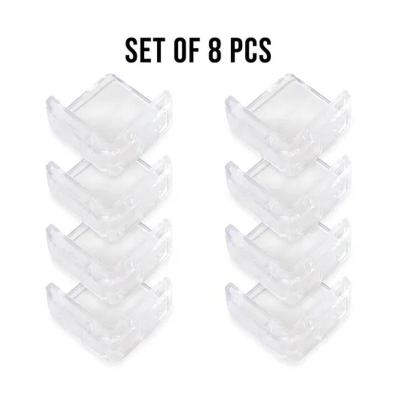 Bembika L Shaped Baby Safety Corner Protector Pack of 8  – White