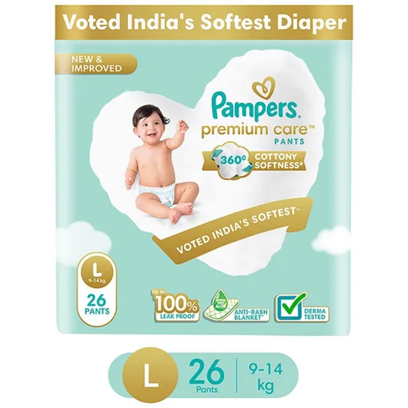 Pampers Premium Care Softest Ever Diaper Pants Large – 26 Pieces