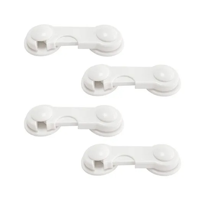 Syga Baby Safety Locks Uses Dual Adhesive Tape Child Proof Cabinets Drawers Appliances Fridge Pack of 8 – White