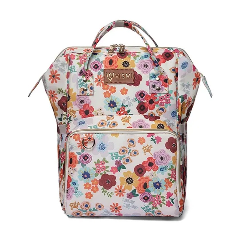 VISMIINTREND Diaper Bag Backpack-Baby Diaper Bags with Changing Station for Mom – Flower