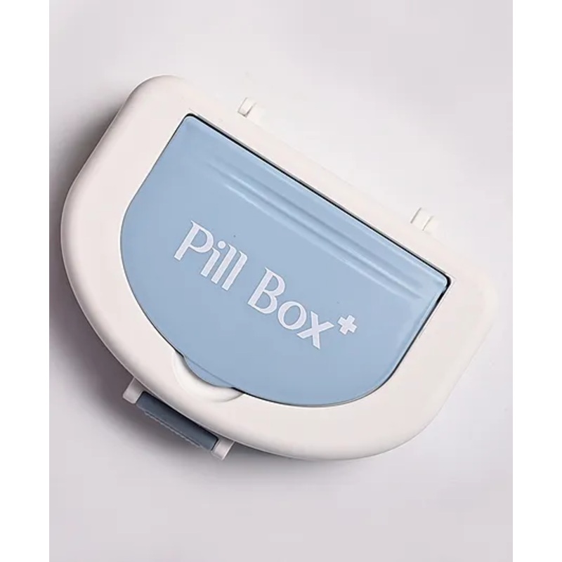 Von Casa Pill Box ,Blue & White ,Penta Shape ,Compact & Washable