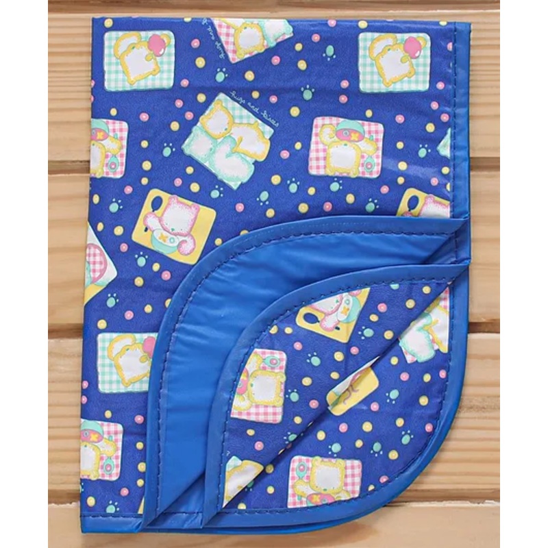 Baby Diaper Changing Waterproof Mat Hugs And Kisses Print With PVC Material-Blue