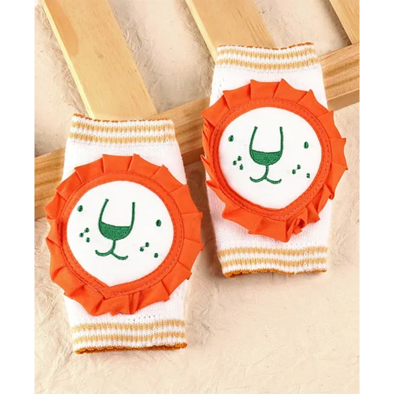 Baby Elbow & Knee Pads Lion Applique – Orange