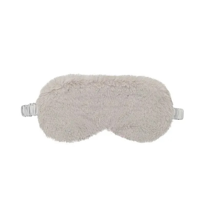 Jenna Silk Fur Plain Grey Sleeping Eye Mask With cooling Gel