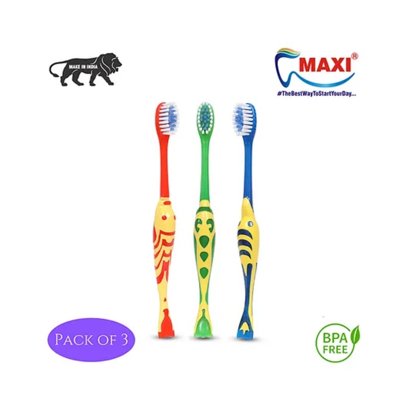 MAXI Goldie Junior Toothbrush (Pack of 3) – Colour May Vary