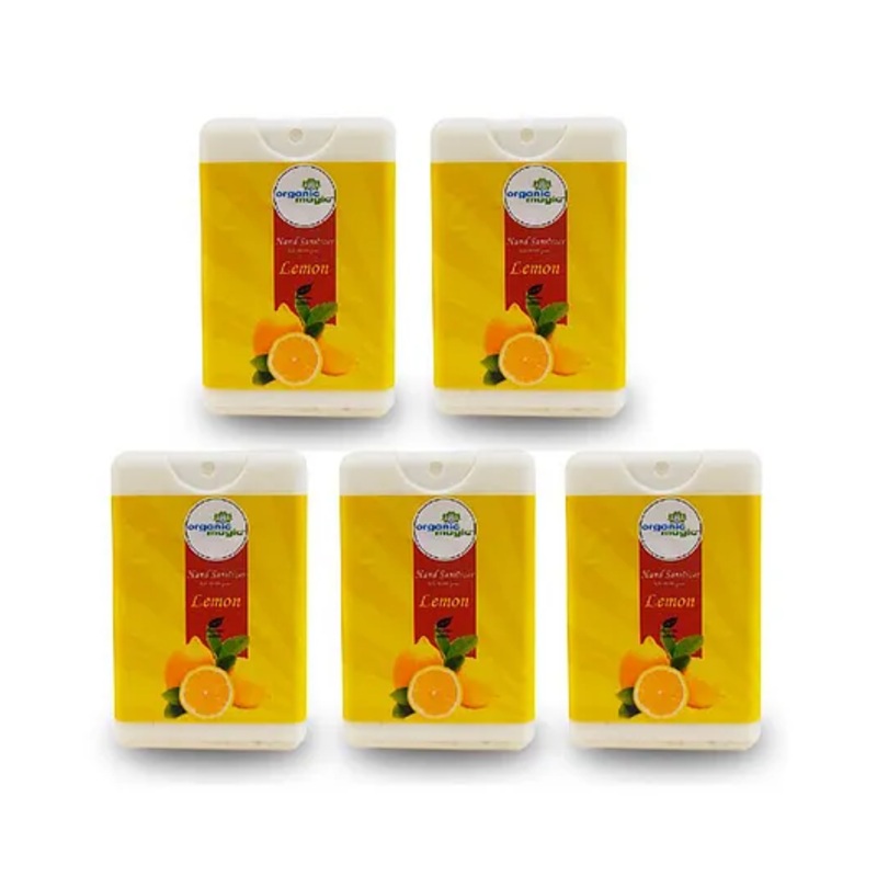 Organic Magic Pocket Hand Sanitizer Lemon Flavour Pack of 5 – 18 ml Each