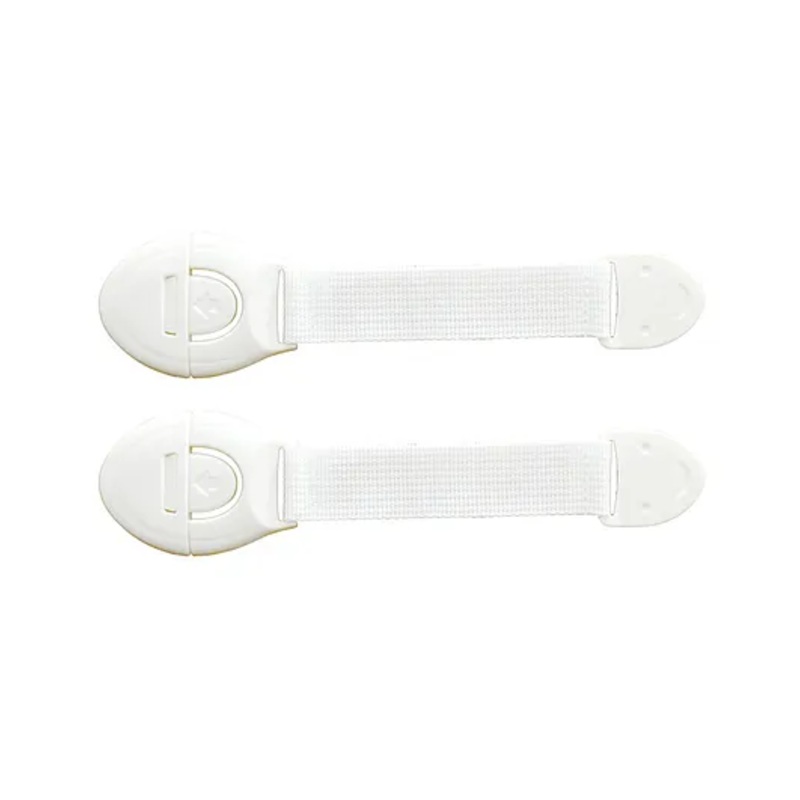 THE LITTLE LOOKERS Safety  Strap for Doors, Cabinets, Fridge, Drawers, Dustbin White – Pack of 2