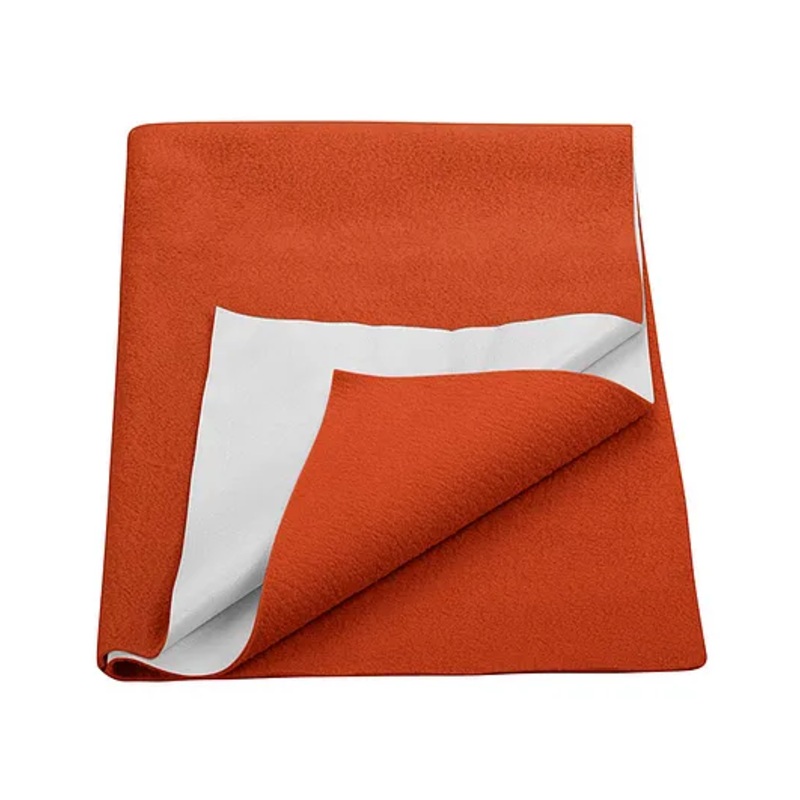 Trance Home Linen Fleece Quick Dry Waterproof Breathable Bed Protector Dry Sheet for Kids- Queen, Brick Red